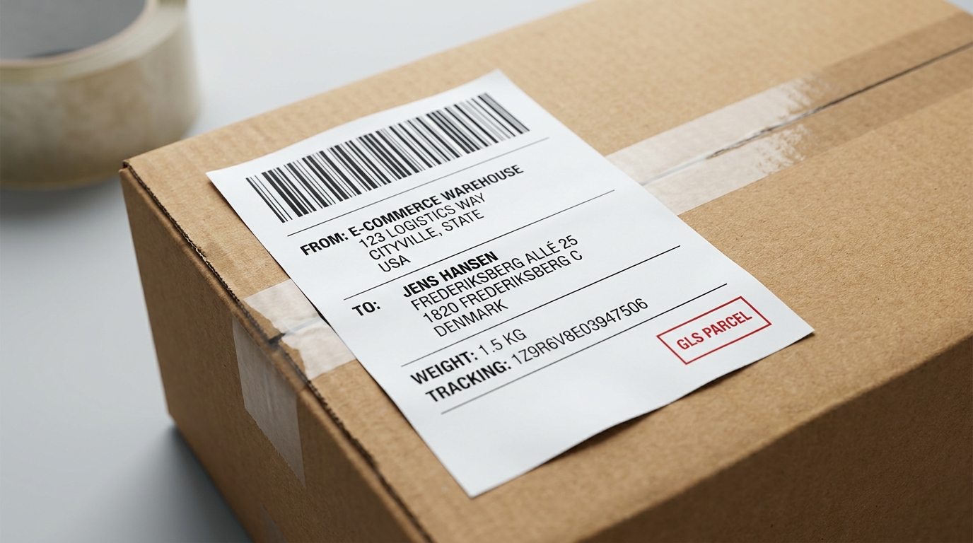 Simulant Shipping fragtlabel