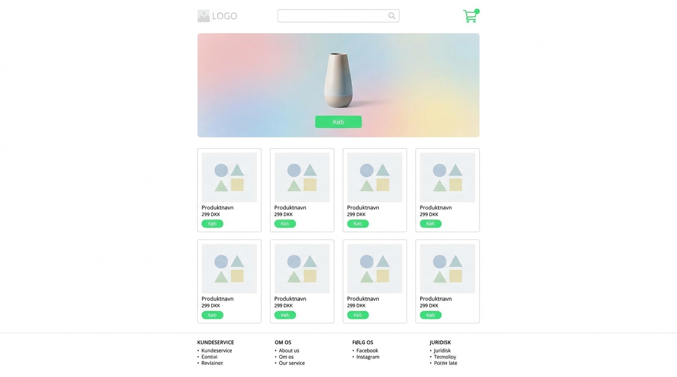 Webshop bygget med Elementor